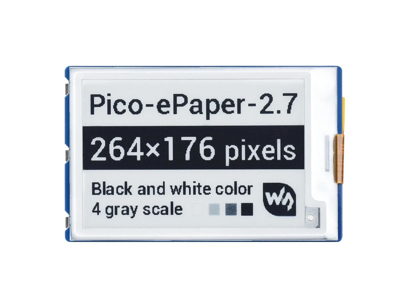 Waveshare 2.7 in e-ka?t e-murekkep ekran , ahududu Pi iacin Pico, 264  176, siyah/beyaz, 4 gr tonlamalish, SPI